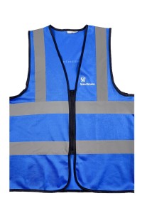 網上下單訂購藍色工業背心外套  設計印花LOGO工程外套 反光條工業制服  D376